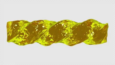 3d Gold Jelly Object Twisting Loop 4k Alpha Transparent 库存影片 347707207