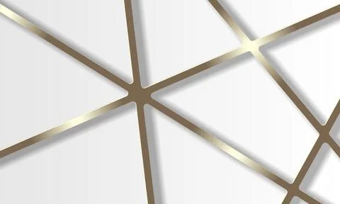 3d gold lines on white background. Illustrazione stock