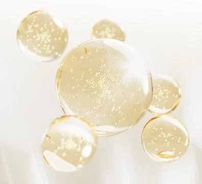 3d gold liquid gel bubbles, honey or oil drops, jelly cream texture, floating 스톡 일러스트
