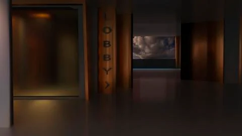 3D Gold-Lobby Stock Illustration