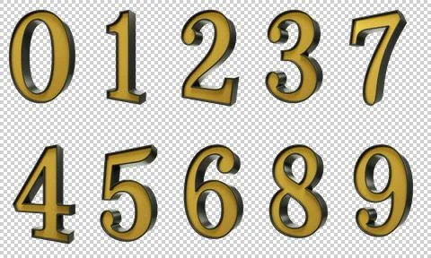 3d gold numbers Stock Illustration