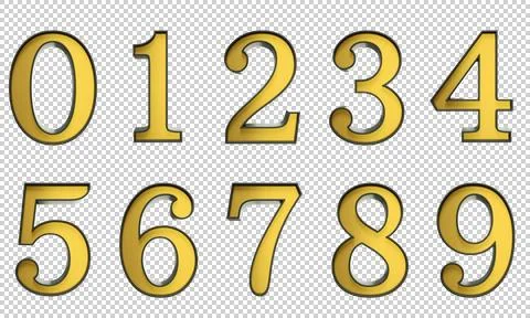 3d gold numbers Stock Illustration