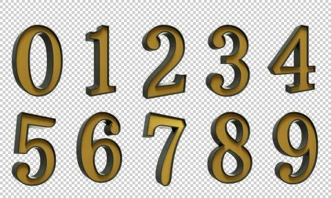 3d gold numbers Stock Illustration