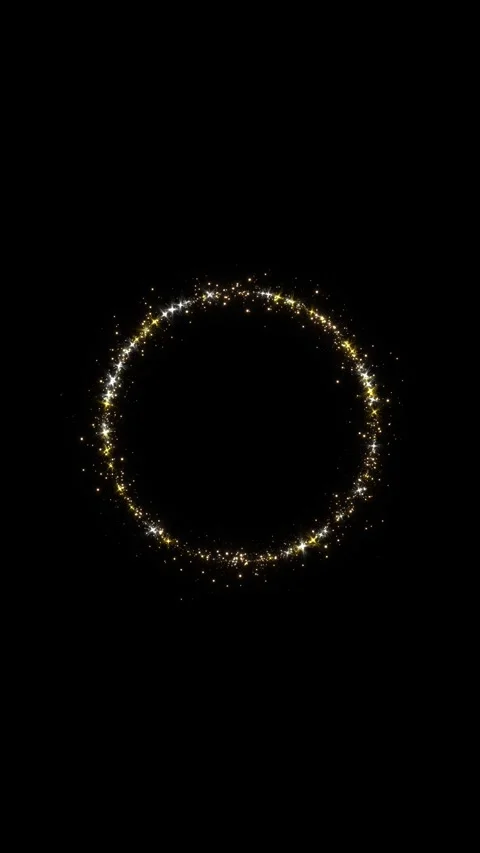 3d Gold Particles Flying around circle. Abstract golden glitter background Stock Footage 317565511
