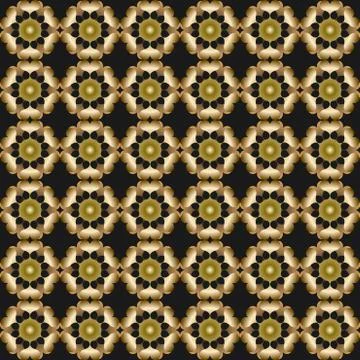 3d gold patterns on black background, seamless tile. Ancient ornament in art Stock Illustration