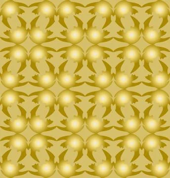 3d gold patterns composed of uneven shapes on light gold background, seamless Stock Illustration