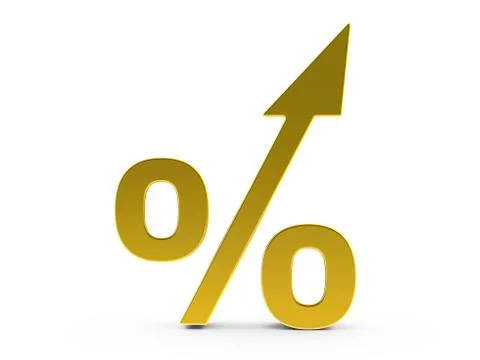 3d Gold Percent increase Stock Illustration