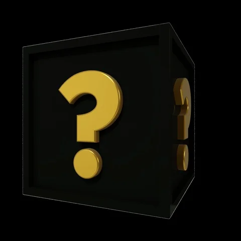 3d Gold Question Mark Black Cube Stock Footage 98852691