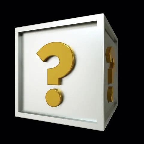 3d Gold Question Mark Iron Cube Stock Footage 98837455