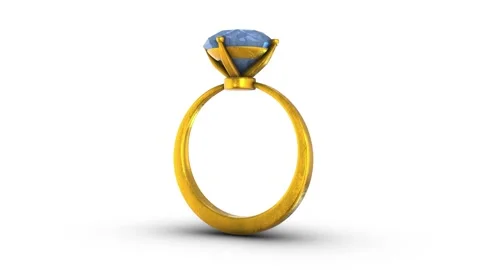 3D Gold Ring Moving Towards the Camera. Golden Ring on a White Background. 4K Vidéo 282865095