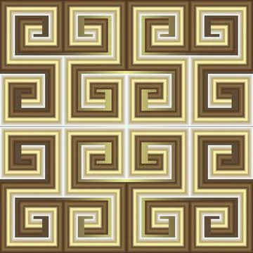 3d gold seamless pattern. Vector textured greek background. Surface repeat an Stock Illustration