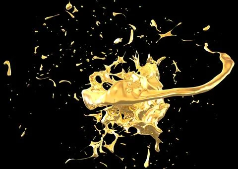 3D Gold splash Stock Illustration