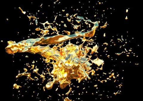 3D Gold splash 스톡 일러스트