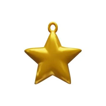 3d gold star render Christmas ball Stock Illustration