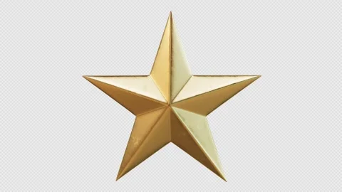 3D Gold Star Spinning 360 Degree Turntable with Alpha Matte Vidéo 346454004