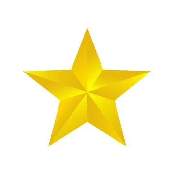 3D Gold Star Vector Graphic Icon Stock Illustration