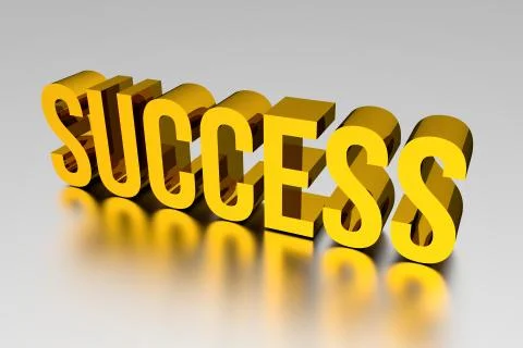 3D Gold SUCCESS Stock Illustration