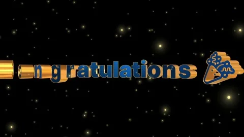 3D gold text animation on black background Stock Footage 340754222