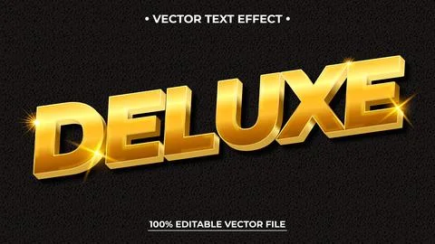 3d Gold text effect template editable text effect Stock Illustration