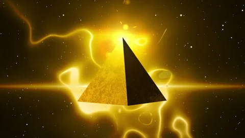 3D Gold triangle Moving in a circle animation Stock Footage 167400630