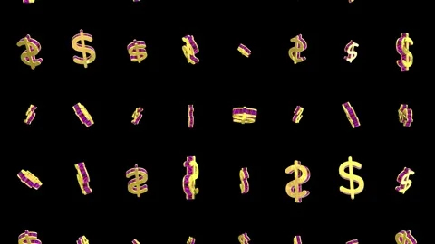3d gold us dollar symbol particle. Video stock 344095669