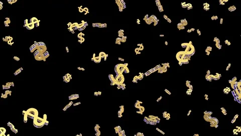 3d gold us dollar symbol particle. Vidéo 344095682