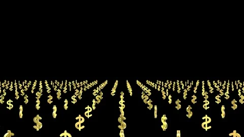 3d gold us dollar symbol particle. 库存影片 344095722