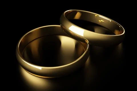 3d gold wedding ring Stock Illustration