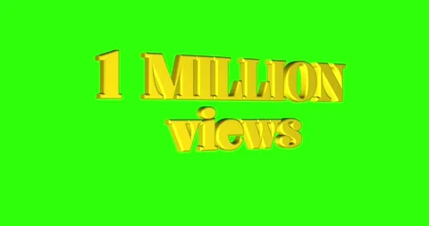 3d golden 1 million view on green screen background Stock Footage 266355884