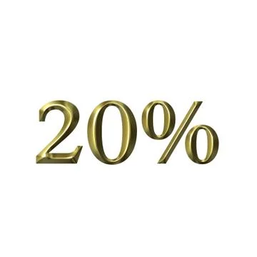3D Golden 20 Percent Ilustração Stock