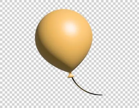 3D Golden air balloon on string icon Stock Illustration