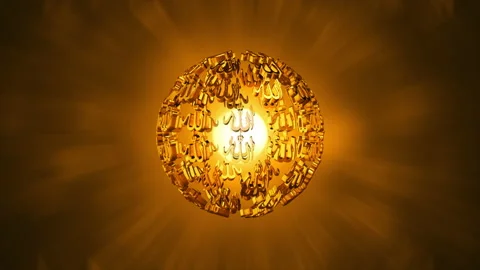 3D Golden Allah symbol rotating in a circle 스톡 동영상 170330189