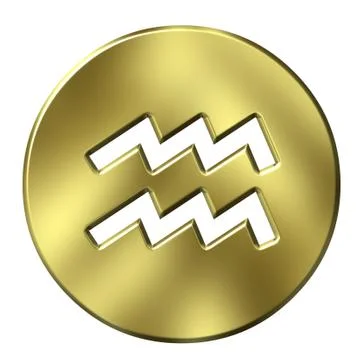 3D Golden Aquarius Stock Illustration