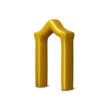 3D Golden Arch Frame, Vector Illustration of Doorway, Portal or Oriental Decor Stock Illustration