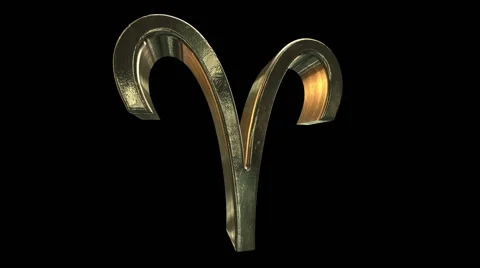 3D Golden Aries on a black background Stock Footage 47746261