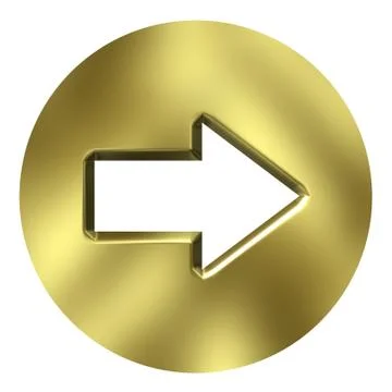 3D Golden Arrow Button Stock Illustration