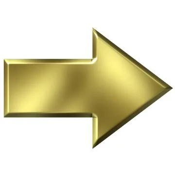 3D Golden Arrow Stock Illustration