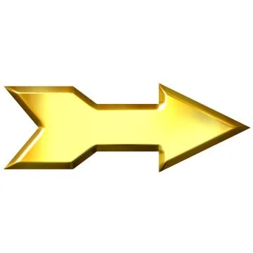 3D Golden Arrow Stock Illustration