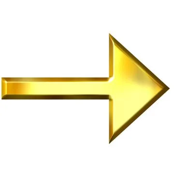3D Golden Arrow Stock Illustration