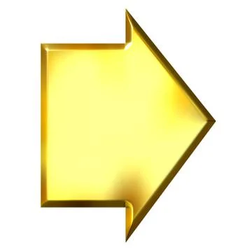 3D Golden Arrow Stock Illustration