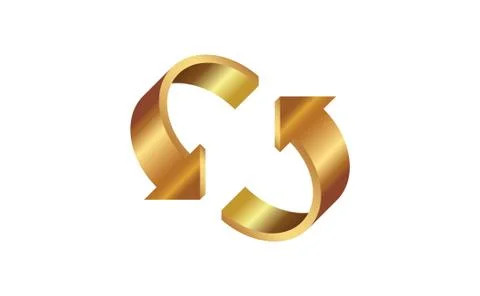 3D Golden arrows Stock Illustration