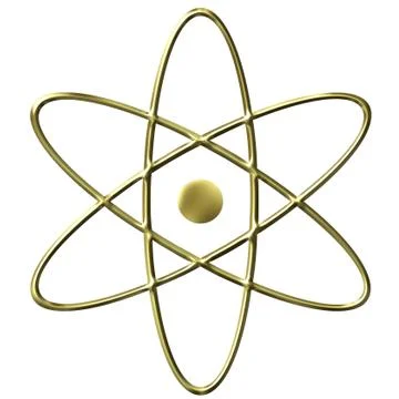 3D Golden Atom Symbol Stock Illustration