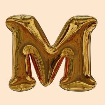3D Golden balloon text Stock Illustration