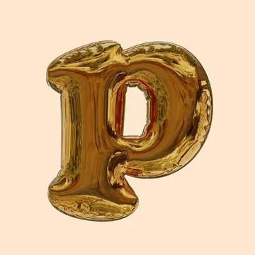 3D Golden balloon text Stock Illustration