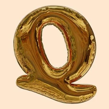 3D Golden balloon text Stock Illustration