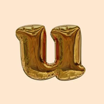 3D Golden balloon text Stock Illustration