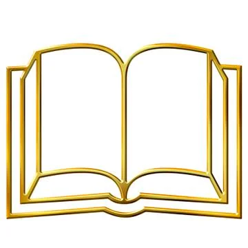 3D Golden Book Stock Illustration
