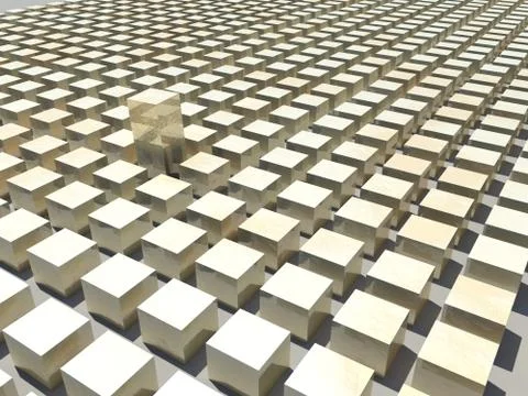 3D Golden Boxes endless pattern Stock Photos