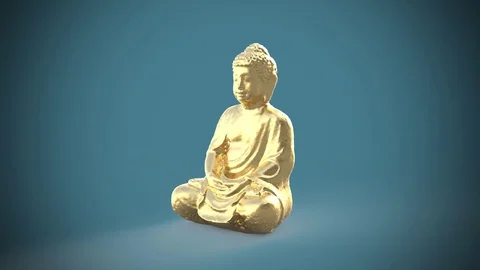 3d golden Buddha loop animation Vídeos de archivo 111749426