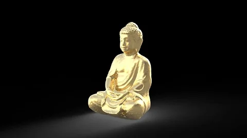 3d golden Buddha loop animation Vídeos de archivo 111749428